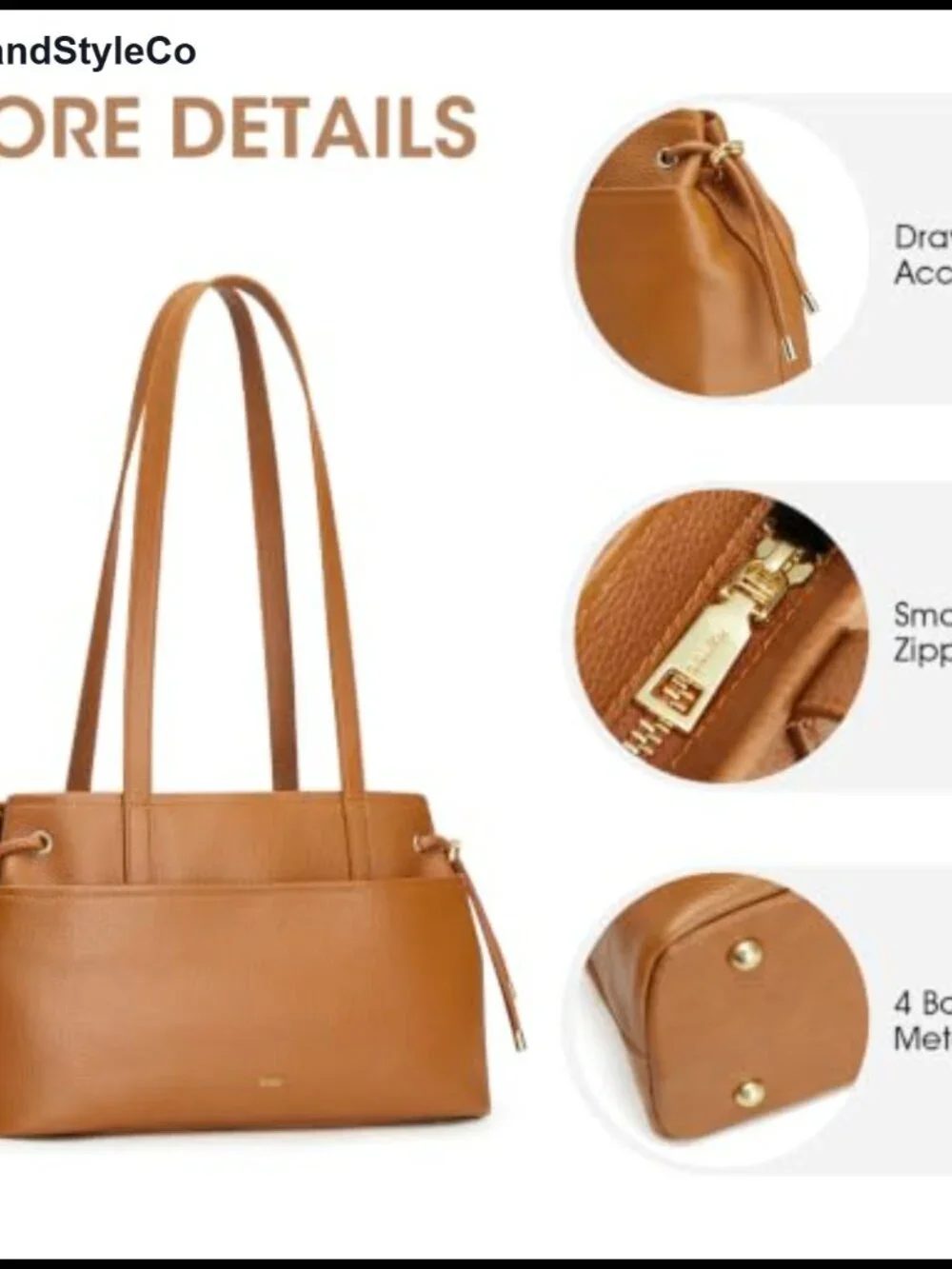 Premium Leather Hobo Bag for Women Drawstring Shoulder Handbag